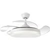 DRW Ventilatore da soffitto con 4 pale retrattili in metallo e PVC bianco radiante 68 x 30 x 64 cm