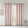 Intelligent Design Raina Total Blackout Metallic Print Grommet Top Single Window Curtain Panel Thermal Insulated Light Blocking Drape for Bedroom Living Room and Dorm 1 Piece, 50W x 63L, Blush/Gold