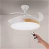 M mimotec - Ventilatore da soffitto con luce a LED Messe 72W Bianco con legno naturale Faggio, Telecomando e controllo dall'app, motore DC, 6 velocità, Silenzioso, funzione estate-inverno