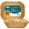 Sillar Fogli di Carta Forno per Friggitrice ad Aria 20 cm x 14 cm 100 Pezzi Antiaderente Usa e Getta Carta Pergamena, Antiolio Accessori per Air Fryer - rettangolo