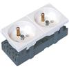 Fibrain Ebox Presa 2×2P+T Bianca Passante XB-45PU00D-02