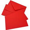 ARKRAFT Biglietti e buste 14 x 9 porta biglietti Set da 40, 20 buste + 20 biglietti (Set da 40, Rosso)