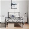 vidaXL Giroletto con Testiera e Pediera Metallo Nero 100x190 cm