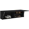 Festnight Armadietto Bagno, Pensile Bagno, Mobiletto Bagno Salvaspazio, Mobile Bagno Sospeso, in Truciolato Nero 100x25x30 cm