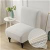 Highdi Fodera Copripoltrona Senza Braccioli Elasticizzato, Jacquard Copridivano Coprisedie Accent con Schienale 1 Posto Lavabili Removibili Coprisedia per Sala da Pranzo Soggiorno (Beige)