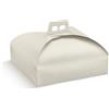 Generico 20 pz Porta Torta cm. 25x25 per alimenti Scatola in Cartone Trasportare Dolci Torte paste pasticceria pastine, pasticcini tortine Quadrato 25 scotton pelle bianca