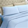 IL BOTTEGONE Completo Lenzuola in Cotone Letto Francese; Lenzuolo sopra 200x295 + sotto con Angoli 140x200 cm + 2 Federe - Colore: Azzurro