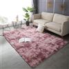 MatejuTappeto Salotto Moderno Peloso, Tappeto Camera da Letto per Soffice e Soffice, Tappeto Pelo Lungo Lavabili Antiscivolo per Nursery Camera da Letto Home Decor (160x230cm,Borgogna Tie-Dye)