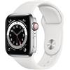 Apple Watch Series 6 Acciaio inossidabile 44 mm (2020) | argento | Cinturino Sport bianco