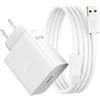 Generico 67W SUPERVOOC Rapido Caricabatterie con 10A Cavo USB C 1M per realme 14/12/11 Pro+/Narzo70/12X/12+/GT 7/GT 7 Pro/GT6/GT 6T/GT2/GT Master/GT Neo2/Neo 3/3T/per OPPO Reno13FS 12F OnePlus 13 12R Nord 4 3