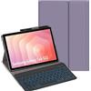 YHFZR Custodia Tastiera per Samsung Galaxy Tab S11 Tablet 11 Pollici SM-X730/X736B, [QWERTY Layout] 7 Colori Retroilluminati Ultra Sottile PU Cover Tastiera Rimovibile, Viola