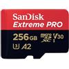 SanDisk Extreme PRO - Scheda microSDXC da 256 GB, classe 10, UHS-I, V30 Video Speed Class antiurto, impermeabile