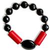 Generico Bracciale con scarti di lavorazione di corallo (Onice e corallo rosso)