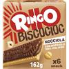 Pavesi Ringo Bisco Cioc Nocciole, Biscotto Ripieno di Crema con Nocciole Italiane 100% e Copertura di Cioccolato per Snack Dolce e Gustoso per la Merenda - Confezione da 6 Snacks - 162 g
