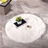 YIHAIC Faux tappetto di pelle di pecora tappeto, imitazione lana, adatto per tappeto per soggiorno, lunga pelliccia morbida, soffice, tappetino per il letto. (Bianco, 60 x 60 cm)