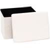 PINPLUS Pouf Rettangolare Contenitore Pieghevole in Tessuto Peluche, Panchetta Salvaspazio per Camera, Salotto e Ingresso, 42x32x32 cm, Bianco