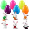 dellyy Palloncini Coniglio Compleanno, 6 Pezzi Easter Bunny Decoration, Mini Uova di Pasqua, Decorazioni Torta Coniglietto, per Torta Giardino Bonsai Fai da Te Desktop Deko