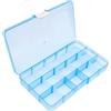 OriGlam 1 scatola portaoggetti in plastica da 17 x 10 cm, con divisori regolabili, contenitore per gioielli, forniture per ufficio, perline, artigianato, attrezzatura da pesca (blu)