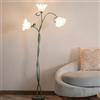 meibeileil Fiori Piantana Lampada da Terra,Lampade da Terra Salotto ad Arco DIY 3-Luci Fiores,Vintage Dimmerabile Spirale Lampada da lettura,Floor Lamp per Camera da Letto,Ufficio,H170Cm,Verde.