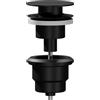 Aquagrif AQG - Valvola Clic-Clac Universale per Lavabo - Tappo Piatto - Compatibile con Troppopieno e Senza Troppopieno - Design Elegante e Alta Durabilità (Nero)