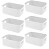 wintfarm 6 scatole portaoggetti in plastica, con manico per scaffali, cassetti, armadietto della biancheria, diversi per armadio da cucina (25 x 16,5 x 10 cm)