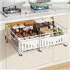 YunNasi Cassetto Estraibile Cucina, Bianco, 1pezzo 38Dx17Hx32-50H CM | Cassetto Telescopico, Ripia Cassetti Scorrevole, Armadio da Cucina, Senza Bisogno di Trapano e Chiodi