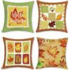 Bonhause Federe per Cuscini Foglie Autunno 45 x 45 cm Giallo Arancione Verde Foglia Velluto Morbido Decorativo per Divano Letto Casa Giardino Terrazza Set di 4