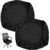 HMCEY 2 Pezzi Coprisedia Elasticizzati,Copri Sedia da Ufficio,Copri Seduta Sedie,Fodere per Sedies,Coprisedia Lavabile per Sedie da Ufficio,Coprisedie Universali Antimacchia,Office Chair Cover-Nero