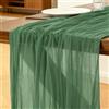 Foatcox Runner da Tavolo Verde Salvia Scuro, 300 x 90 cm Runner da Tavolo in Garza Bohémien Adatto per Matrimoni, Feste, Natale, Capodanno, Baby Shower, Addii al Nubilato e Decorazioni da Tavola