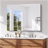 COFENY Specchio Senza Cornice, 100 × 75 cm Specchio da Parete Rettangolare con Bordi Lucidi, Specchi in Vetro HD, Specchio da Bagno Infrangibile per Bagno, Camera da Letto e Soggiorno