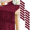 Pesonlook Confezione da 16 runner da tavola in garza cheesecloth color bordeaux, lunghi 10 piedi (3,05 m), rustici, in garza stile boho per matrimoni, 21,5 x 120 pollici (54,6 x 304,8 cm), per matrimoni, addio