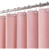 VANZAVANZU Tenda da Doccia Con Ganci in Metallo - Tessuto in Lino, Resistente, Impermeabile per Bagno, Vasca, Box Doccia - Orlo Ponderato - 182 x 182 cm (Rosa)