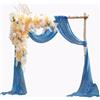 EBETA Tenda per matrimonio, decorazione a mano libera, per arco di nozze e uva a baldacchino, tenda per finestre, Mantovane in tessuto chiffon (Blu denim, 145 x 600 cm)