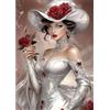 NEWENMO Bellissima Donna Diamond Painting Kit per Adulti,5D Belle Rose Pittura Diamante,Elegante Diamond Art Kits,Fai Da Te Diamant Painting Set,per Adulti Principianti Decorazione Casa 30x40cm
