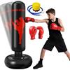 Ninonly Sacco da Boxe per Bambini 160cm con Guantoni e Pompa Punching Ball Bambini Perfetto per Allenamento a Casa, All'Aperto, Sacco Boxe da Terra Ideale Rosso Punching