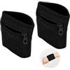 TASSFROO 2 Pezzi Borsa da Polso con Cerniera, Polsino Sportivo con Cerniera Antisudore Fasce da Polso con Tasca Cernieras Pratici Unisex Morbida ed Elasticizzata per Corsa Fitness Calcio Basket e Tennis