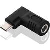 KUOQIY 65W PD USB C a DC Adattatore, Jack DC 5.5x1.7 mm Ingresso a USB-C Type-C Angolo 90 Gradi Spina di Alimentazione Adattatore di Ricarica, per Telefono, Laptop