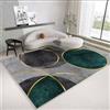 Generic Tappeto vintage per soggiorno, lavabile, morbido, a pelo corto, per camera da letto, cucina, ingresso, decorazione per la casa, moderno, geometrico, verde, grigio, 130 x 200 cm