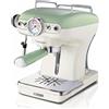 Ariete 1389 Macchina da Caffè Espresso di Design - per Polvere e cialde ESE - filtro 1 e 2 tazze - Montalatte - 850 Watt - Linea Vintage - Verde