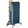 Ariete 838 Radiatore a olio Vintage Celeste - 9 elementi riscaldanti - 3 livelli di potenza - Maniglia e ruote per facile trasporto - max 2000 Watt