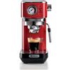 Ariete Linea Moderna 1381 Macchina da caffè con manometro, compatibile con caffè in polvere e cialde ESE, 1300 W, Capacità 1,1 L, 15 bar di pressione, Filtro ½ tazze, Dispositivo Cappuccino, Rosso