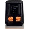 Ariete 4626 Friggitrice ad aria 6L, 1300 W, Capacità 6L, Capacità di cottura 2,5kg, 8 programmi preimpostati, Temperatura fino a 200°, Cestello trasparente per controllo cottura, Nero