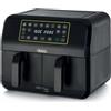 Ariete 4623 Airy Fryer Dual, Friggitrice ad aria con doppio cestello, 1700 W, Capacità 8L, 3 Funzioni di cottura, Pannello digitale LED Touch, 8 programmi preimpostati, Timer, 2 cestelli, Nero