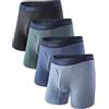 Bamboo Cool - Boxer da Uomo, Gamba Regolare, Traspirante, Morbido, Traspirante, con Patta, Biancheria Intima da Uomo, Confezione da 4, X-Large