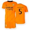 Real Madrid - Set T-shirt e pantaloni seconda stagione 24/25, Bellingham, bambini 4 anni, replica con licenza ufficiale