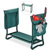 Relaxdays Panca da Giardino, Poggia Ginocchia, Cuscino Soffice, 2 Tasche, Giardinaggio, Max.150 kg, 50x60x27,5, Verde