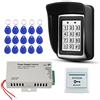 FSTW FST Kit Sistema di Controllo Accessi Impermeabile Esterno Tastiera RFID in Metallo + Alimentatore DC12V + Pulsante di Uscita Porta + 15pcs Chiavi EM4100 (Senza Serratura)