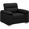 vidaXL Poltrona Nera 60 cm in Similpelle, Divano Singolo, Sedia Accento, Sedia Relax, Poltrona, Sedia TV, Divano a Un Posto, Divano a Un Posto