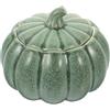 Amosfun Ciotola in ceramica a forma di zucca con coperchio, lattina al vapore per zuppe, budini, snack, design carino color caramella, per feste e festival in casa