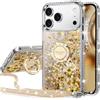 Silverback Cover per iPhone 17 Pro, Custodia con Supporto ad Anello Girevole a 360 Gradi, Cover Sottile e Morbida in TPU Antiurto per iPhone 17 Pro - Oro